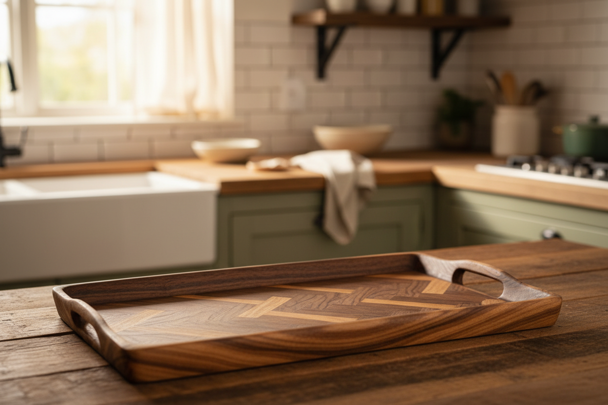 Handcrafted Hardwood Serving Tray